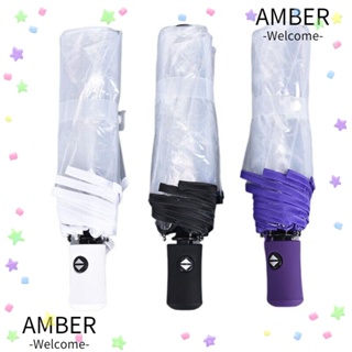 Amber ร่มกันฝน PVC กันลม พับได้ น้ําหนักเบา ทนทาน สําหรับเดินทางกลางแจ้ง