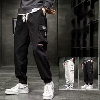 กางเกงผู้ชาย กางเกงฮาเร็มลําลอง ทรงหลวม กางเกงคาร์โก้ผู้ชาย พลัสไซซ์ แฟชั่นสไตล์เกาหลี กางเกงขายาวผู้ชาย สําหรับผู้ชาย ไซซ์ M - 5XL
