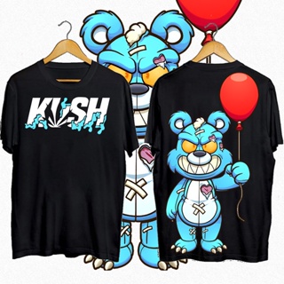 เสื้อยืดคุณภาพดี   สไตล์ใหม่ ขายร้อน KU*SH Evil Teddy Bear Trend New Design Bully เสื้อยืดแฟชั่นพิมพ์