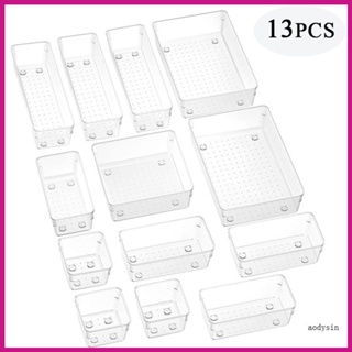 (ลดราคาสูง)aodysin.th ชุดถาดลิ้นชักใส วางซ้อนกันได้ หลายขนาด สําหรับใส่เครื่องสําอาง 13 ชิ้น