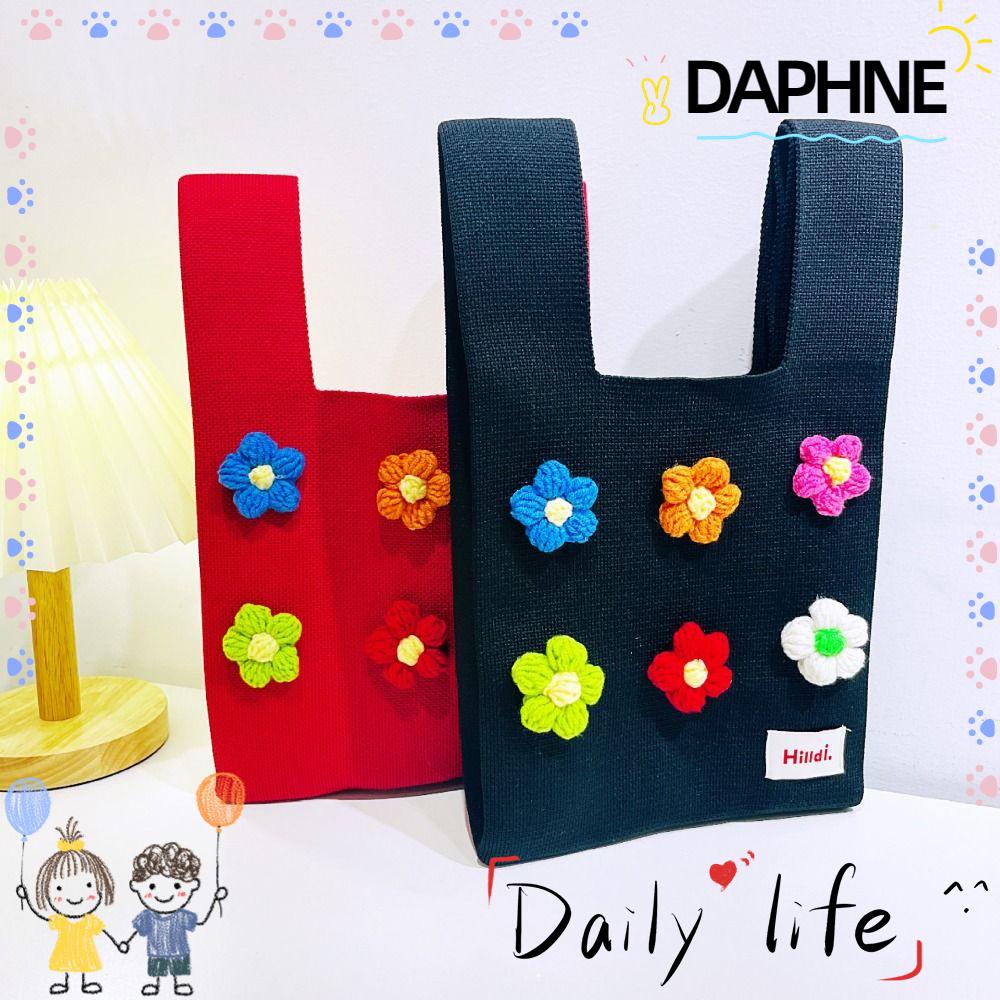 daphne-กระเป๋าถือ-กระเป๋าสะพายไหล่-ผ้าถัก-แฮนด์เมด-ลายดอกไม้-ความจุสูง-แฟชั่นสําหรับสตรี