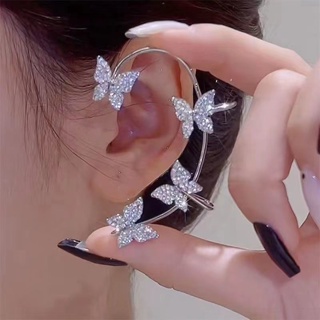 Super immortal minority bow ear bone clip women light extravagant advanced sense ear clip without ear hole earrings 2022 new fashion earrings