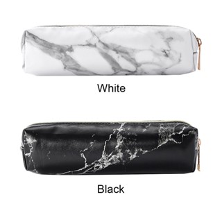 Convenient Makeup Stationery Travel Elegant Large Capacity Portable Home Office Marble Design Pencil Case