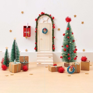 Livecity|  ชุดประตูไม้จิ๋ว เทศกาลคริสต์มาส สําหรับตกแต่งบ้านตุ๊กตา 27 ชิ้น