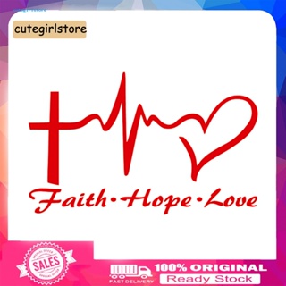 Cute_ สติกเกอร์ไวนิล Jesus HOPE LOVE FAITH 146 ซม. x 9 ซม. สําหรับตกแต่งรถยนต์