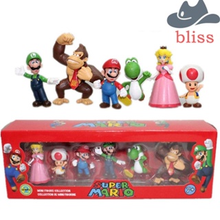 Bliss โมเดลฟิกเกอร์ Super Mario Bros Kawaii สําหรับเก็บสะสม ตกแต่งรถยนต์