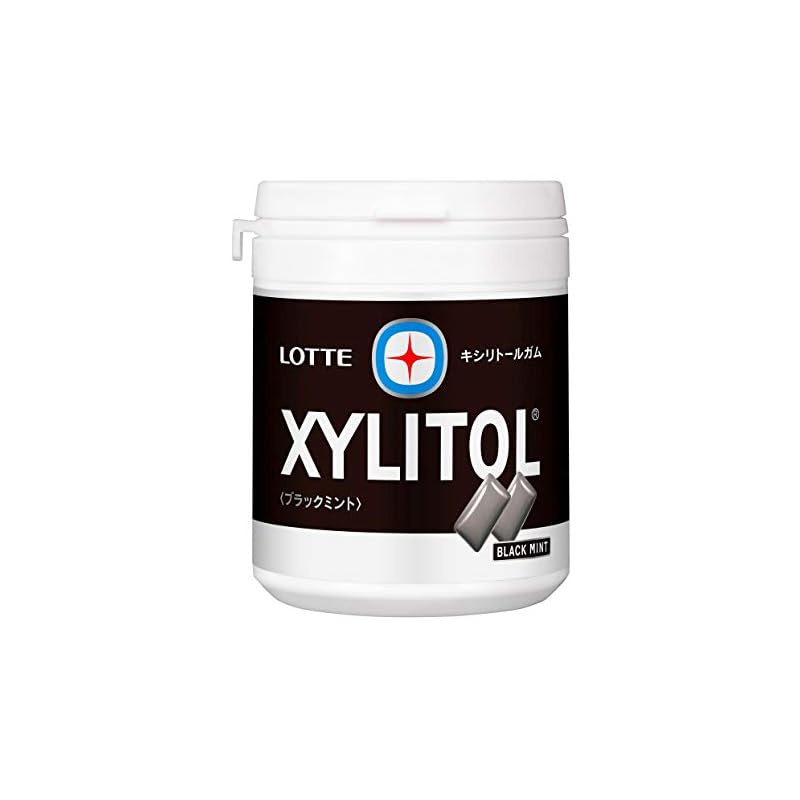 [Lotte Xylitol Gum (Black Mint) Family Bottle 143g Shopee Thailand