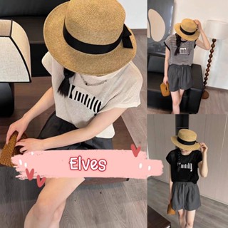 Elves✨พร้อมส่ง✨ เสื้อถักไหมพรมแขนกุด สไตล์เกาหลี คอกลมดีเทลลายทาง 3 สี  ~M1350~ -C