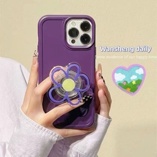 มีที่วางดอกไม้สีม่วงเข้ม เคสโทรศัพท์ธรรมดา compatible for เคสไอโฟน11 เคสไอโฟน 13 เคสไอโฟน 12 เคสไอโฟน 14 promax เคสไอโฟน XR เคสไอโฟน13promax เคสไอโฟน 14