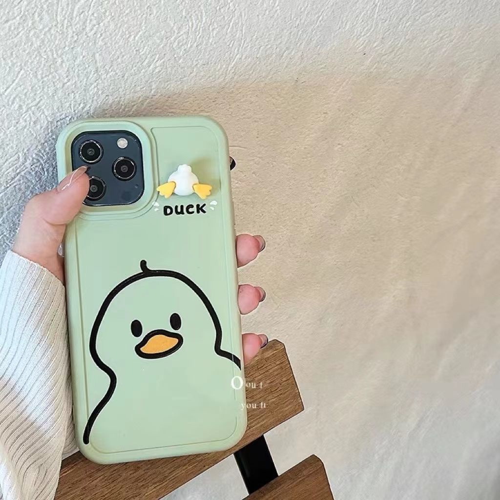 เป็ดน่ารักสีเขียวครีม-เคสโทรศัพท์การ์ตูนน่ารัก-compatible-for-เคสไอโฟน11-เคสไอโฟน-13-เคสไอโฟน-12-เคสไอโฟน-14-promax-เคสไอโฟน-xr-เคสไอโฟน13promax-เคสไอโฟน-14