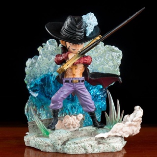 โมเดลฟิกเกอร์ One Piece GK Hawkeye Shichibukai Mihawk Battle Scene Q Version สําหรับตกแต่ง