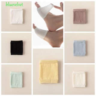 Bluevelvet ถุงเท้าผ้าฝ้าย แบบนิ่ม ยืดหยุ่น กันการสึกหรอ สีพื้น แฟชั่นฤดูใบไม้ผลิ และฤดูร้อน