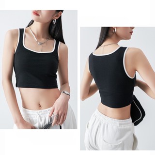เสื้อชั้นใน คอสี่เหลี่ยม ตัวสั้น สีตัดกัน สําหรับผู้หญิง