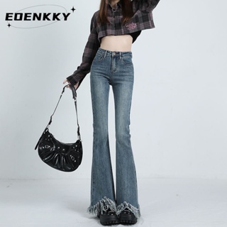 EOENKKY  กางเกงขายาว กางเกงยีสน์ผู้หญิง ทรงหลวม ๆ ตรง Retro Hip Hop Pants 2023 NEW Style  สวยงาม Trendy Chic Beautiful A97L80C 36Z230909