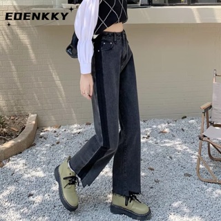 EOENKKY  กางเกงขายาว กางเกงยีสน์ผู้หญิง ทรงหลวม ๆ ตรง Retro Hip Hop Pants 2023 NEW Style  ทันสมัย Stylish Korean Style High quality A97L80D 36Z230909