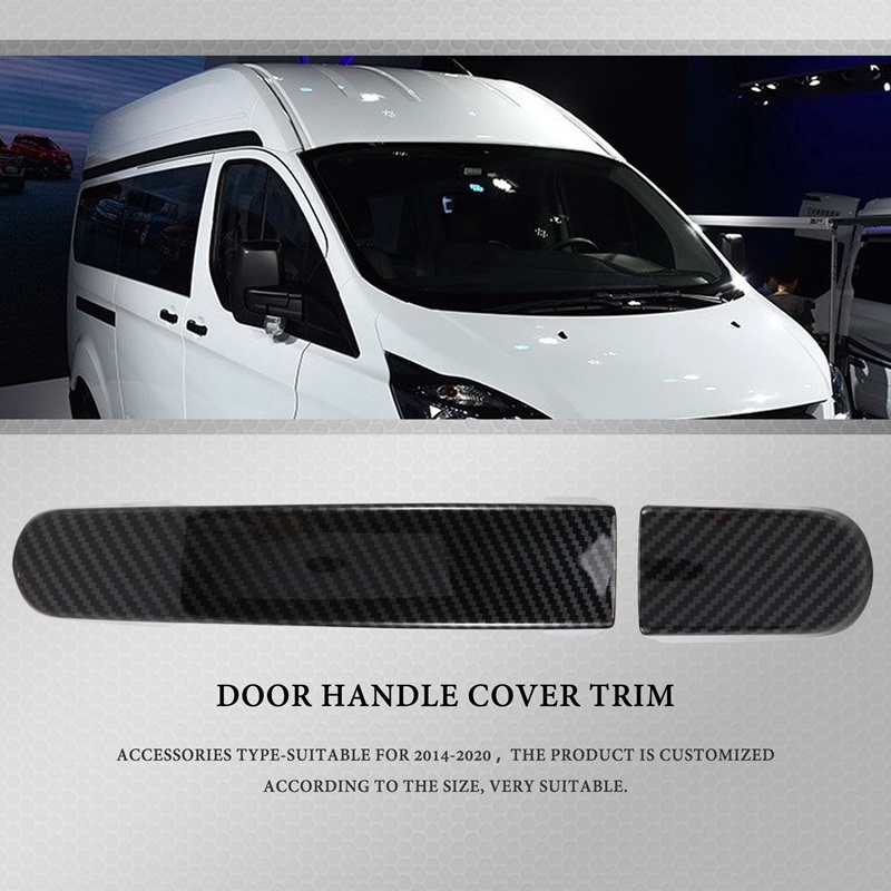 สติกเกอร์คาร์บอนไฟเบอร์-ติดมือจับประตูรถยนต์-สําหรับ-ford-transit-custom-tourneo-2014-2020-5-ชิ้น