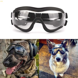 Com* แว่นตากันแดด แบบใส กันลม ปรับสายได้ สําหรับสัตว์เลี้ยง สุนัข เดินทาง