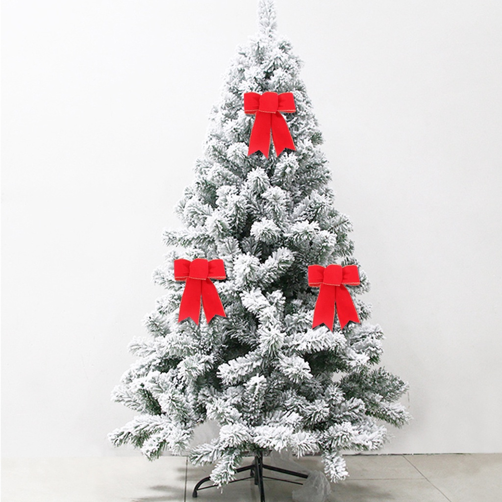 christmas-จี้โบว์-ลายสก๊อต-สีพื้น-สําหรับตกแต่งต้นคริสต์มาส-diy