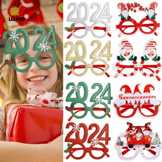 กรอบแว่นตาคริสต์มาส 2024 / แว่นตาพลาสติก ผ้านอนวูฟเวน ซานต้า โนม ตลก / ของขวัญคริสต์มาส ปีใหม่ สําหรับผู้ใหญ่ เด็ก