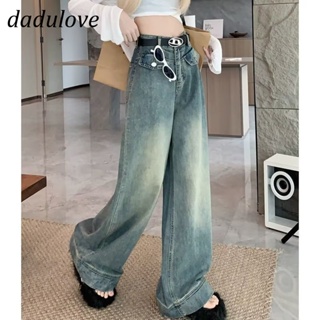 DaDulove💕 New American Ins High Street Washed Jeans Niche High Waist Loose Wide Leg Pants Large Size Trousers