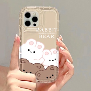กระต่ายขาวหมีสีน้ำตาล เคสโทรศัพท์ for Xiaomi Redmi Note10 10S 9a 9i Note 12 Pro 11 Note 11s Mi 10t Pro Poco X3 Pro NFC