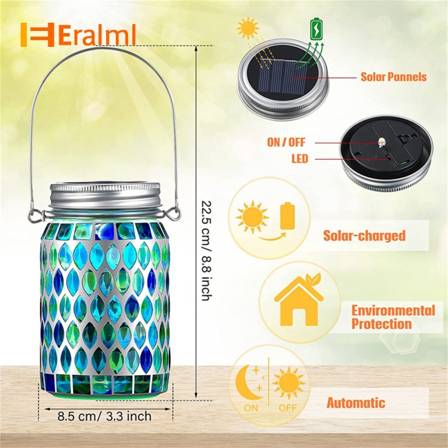 eralml-โคมไฟโมเสค-พลังงานแสงอาทิตย์-โคมไฟแขวน-กลางแจ้ง-โคมไฟตั้งโต๊ะ-พลังงานแสงอาทิตย์-สีเย็น-โคมไฟโมเสคแก้ว-สําหรับสวน-ทางเดิน