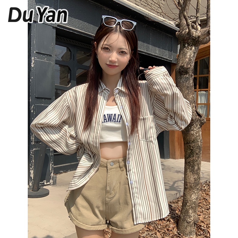 du-yan-เสื้อเชิ้ตแขนยาว-สไตล์เกาหลี-แฟชั่นฤดูใบไม้ผลิ-และฤดูร้อน-สําหรับผู้หญิง-2023