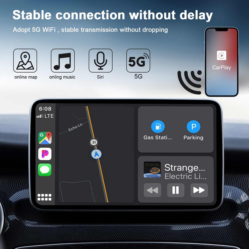 อะแดปเตอร์-carplay-ไร้สาย-เสียบแล้วใช้งานได้เลย-ใช้งานง่าย-carplay-dongle-แบบมีสาย-อุปกรณ์เสริมอะแดปเตอร์ไร้สาย