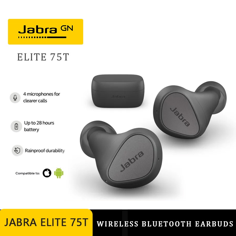 แท้-jabra-elite-75t-ไมโครโฟนในตัว-หูฟังบลูทูธแบบสปอร์ตกันน้ำชนิดใส่ในหู-jabra-bluetooth-earbuds