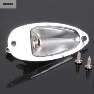 【DREAMLIFE】Chrome/Golden/Black Boat Shape Jack Plate For Fender Strat Style Guitar Part