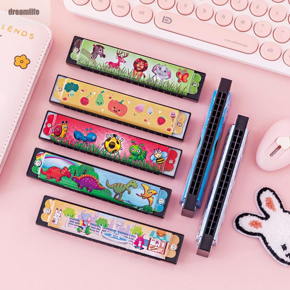 dreamlife-harmonica-13x2-5x2-1cm-childrens-harmonica-colorful-cute-pattern-tin-16-hole