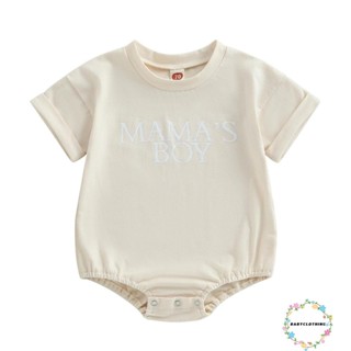 Babyclothes- ชุดรอมเปอร์ บอดี้สูท แขนสั้น คอกลม พิมพ์ลายตัวอักษร ฤดูร้อน สําหรับเด็กทารก เด็กผู้ชาย ลําลอง ทุกวัน