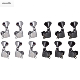 【DREAMLIFE】Guitar Tuning Pegs 6pcs A3 Steel Plate Alloy Fishtail Handle Brand New
