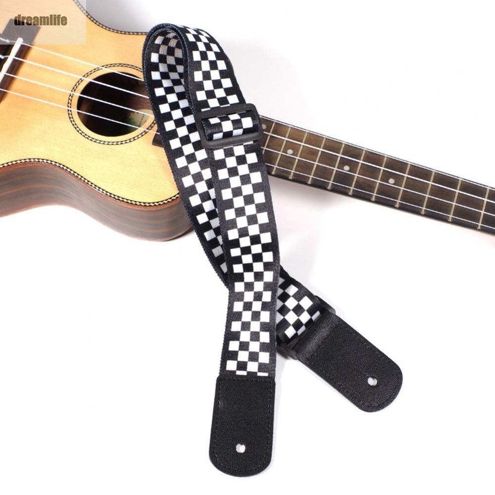 dreamlife-ukulele-strap-accessories-black-white-plaid-for-ukulele-part-replace-replacement