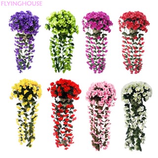 เถาวัลย์ดอกไม้จําลอง สีม่วง สําหรับแขวนตกแต่งผนัง บ้าน ร้านค้า