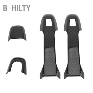 B_HILTY 4 ชิ้นคาร์บอนไฟเบอร์สไตล์รถมือจับประตูด้านหน้าจับปกตัดพอดีสำหรับโตโยต้า CHR