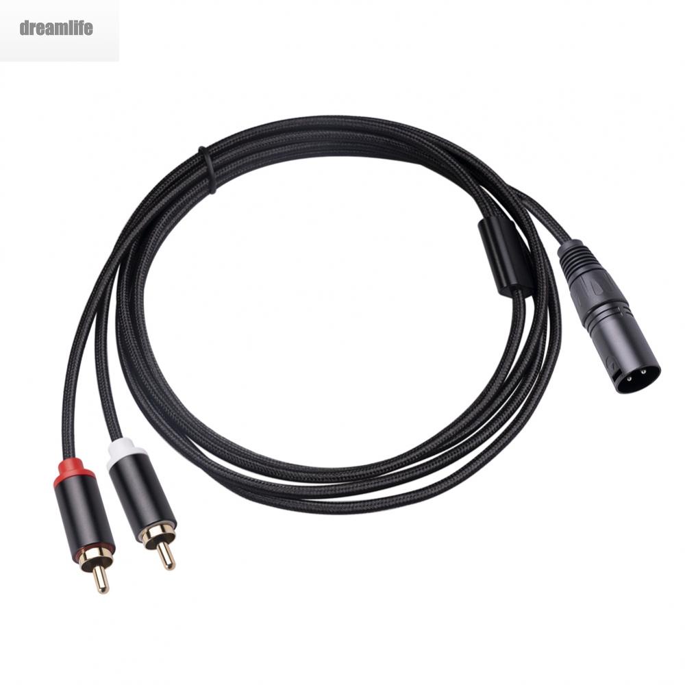 dreamlife-male-audio-cable-microphone-xlr-male-to-2-rca-male-y-adapter-aluminum-alloy