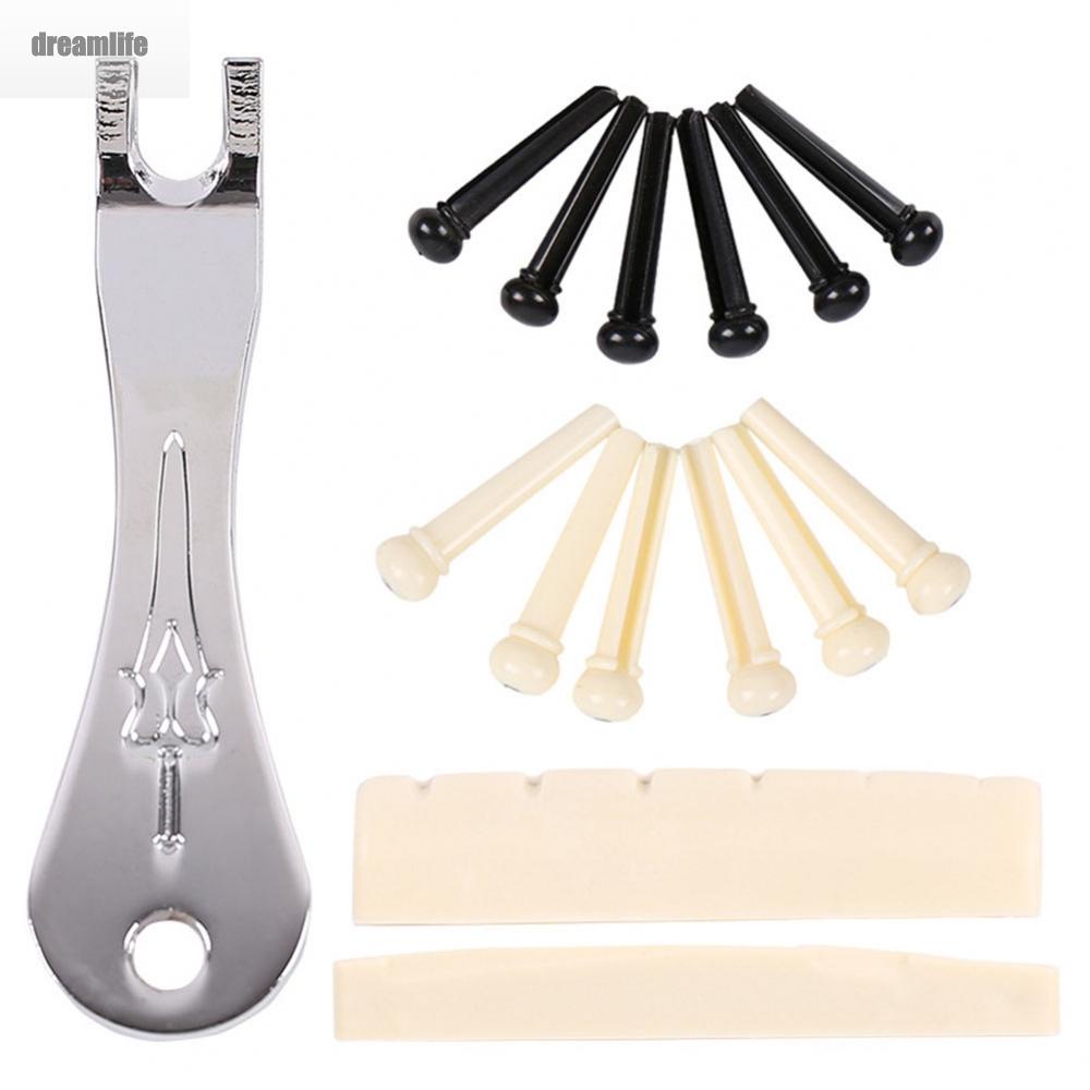 【DREAMLIFE】Premium Acoustic Guitar Bridge Pins with Saddle Nut Puller