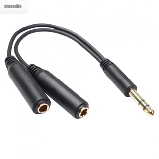 【DREAMLIFE】Cable Y Splitter 1/4 Inch 1PC 6.35mm Male To 2 6.35mm Female Audio Cable