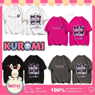 เสื้อยืดแขนสั้น ผ้าฝ้าย พิมพ์ลาย Sanrio Kuromi แฟชั่นฤดูร้อน สําหรับเด็ก