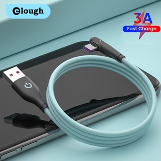 Elough สายชาร์จ USB Type C 90 องศา QC 3.0 สําหรับเล่นเกม