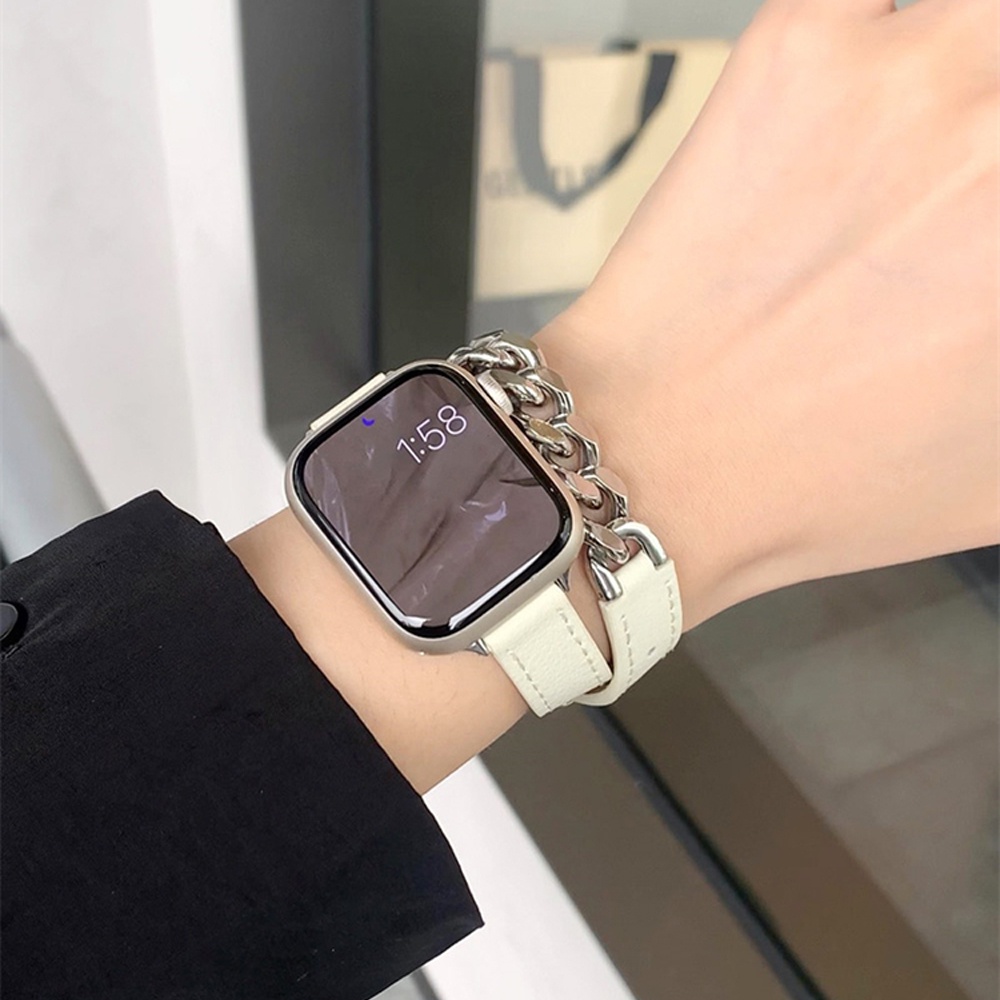 สายนาฬิกาข้อมือหนัง-โลหะ-สําหรับสมาร์ทวอทช์-iwatch-series-8-7-se-6-5-4-3-38-40-42-44-มม-49-มม-8-41-มม-45-มม