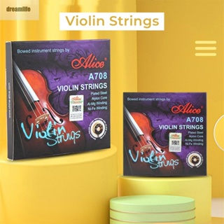 【DREAMLIFE】Violin Strings Musical Instruments Parts 4 String 5 Pcs Aluminum Alloy