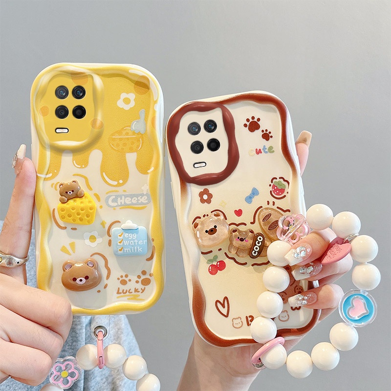 เคส-realme-8-5g-เคสโทรศัพท์มือถือ-ลายการ์ตูนครีม-3d-แฟชั่น-สําหรับ-realme-8-5g