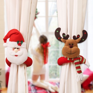 ยิ้ม|  หัวเข็มขัดรัดผ้าม่าน ลายซานต้า กวาง สโนว์แมน สําหรับตกแต่งบ้าน เทศกาลคริสต์มาส