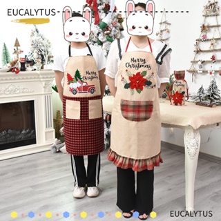 Eutus ผ้ากันเปื้อน ลายคริสต์มาส สีกาแฟ สําหรับตกแต่ง