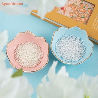 [Ageofdream] ลูกปัดไข่มุกเทียม ABS สีขาวเบจ สําหรับทําเครื่องประดับ สร้อยข้อมือ DIY 10-500 ชิ้น ต่อล็อต