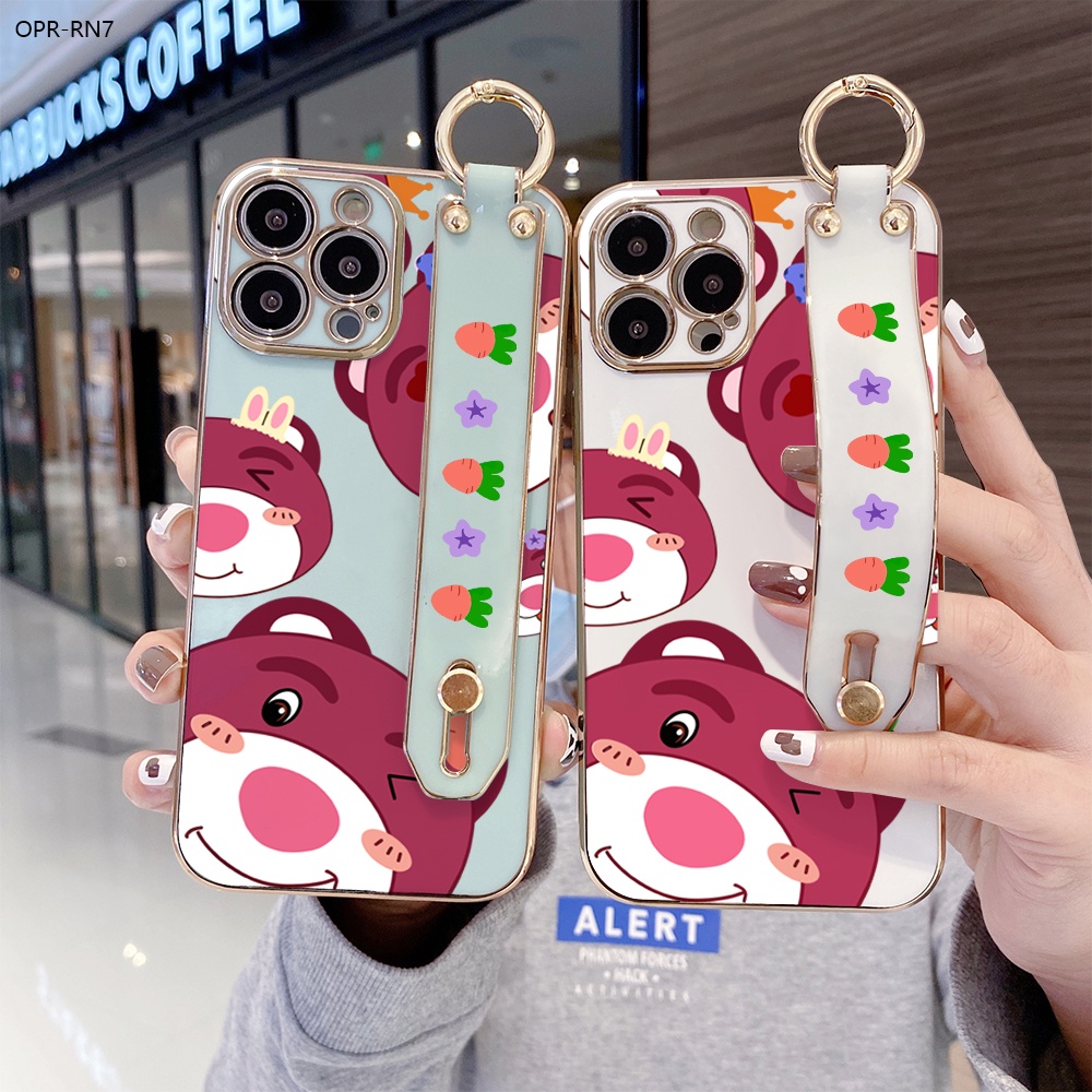 oppo-reno-7-8-8t-8z-7z-4-pro-4g-5g-เคสออปโป้-สำหรับ-case-lotso-bear-เคส-เคสโทรศัพท์-เคสมือถือ-wrist-strap-electroplating-tpu-cases