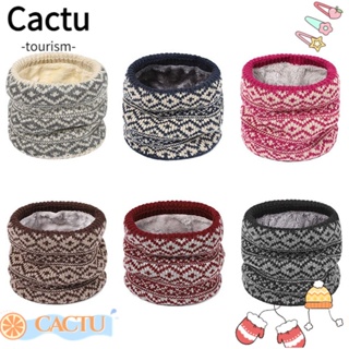 Cactu ปลอกคอถักนิตติ้ง แบบหนา ลายเพชร ให้ความอบอุ่น สําหรับกลางแจ้ง