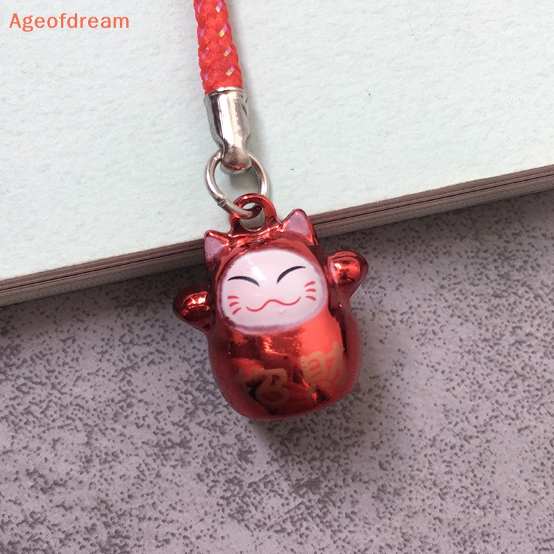 ageofdream-พวงกุญแจ-จี้กระดิ่งโลหะ-รูปการ์ตูนแมวนําโชคน่ารัก-สําหรับห้อยกระเป๋า-กุญแจ-สมาร์ทโฟน